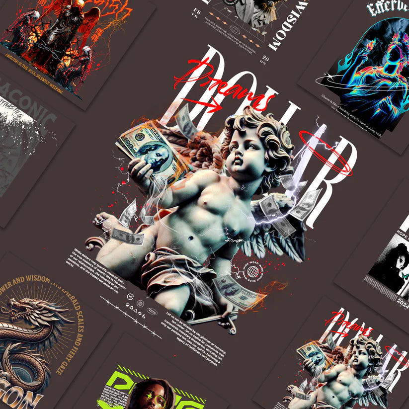 100 Premium Urban Streetwear Graphics Bundle - Vector & PNG Collection