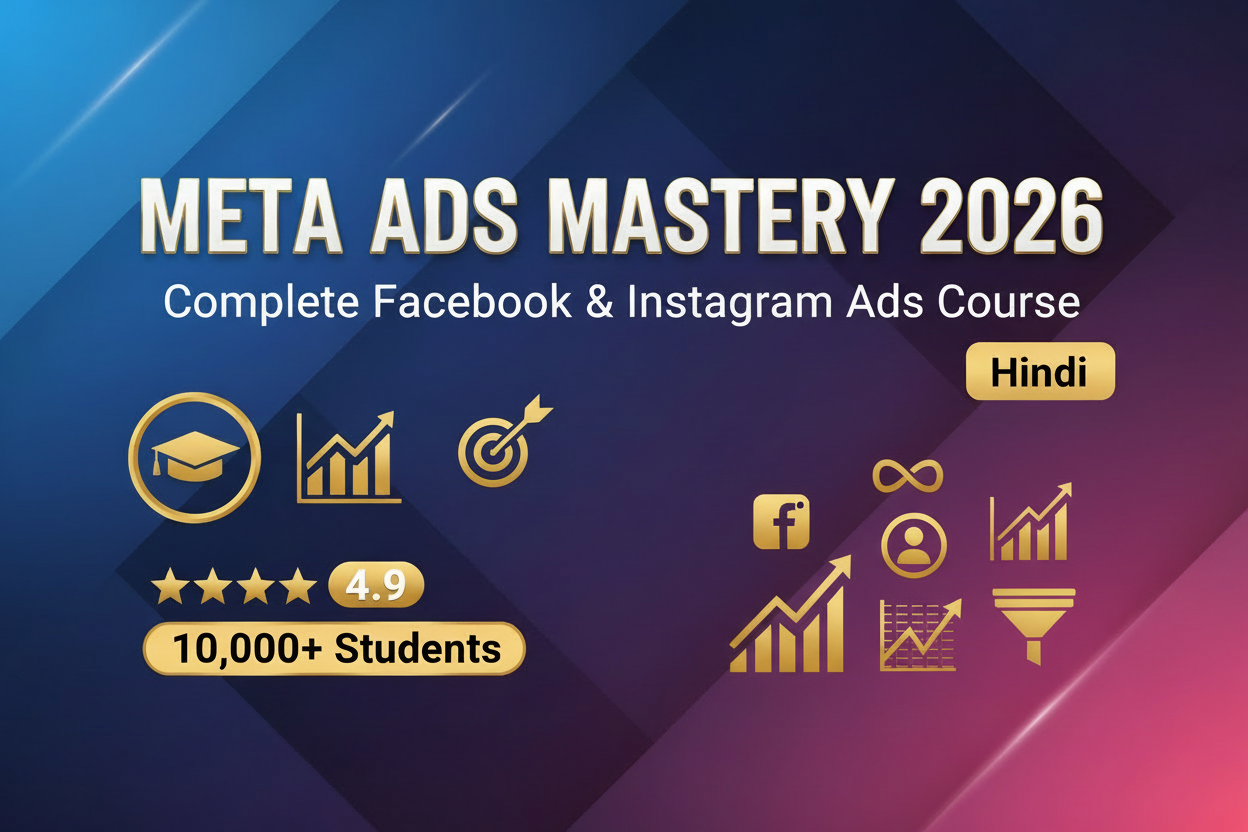 Meta Ads Mastery 2026 Hindi Premium Banner with Graphics